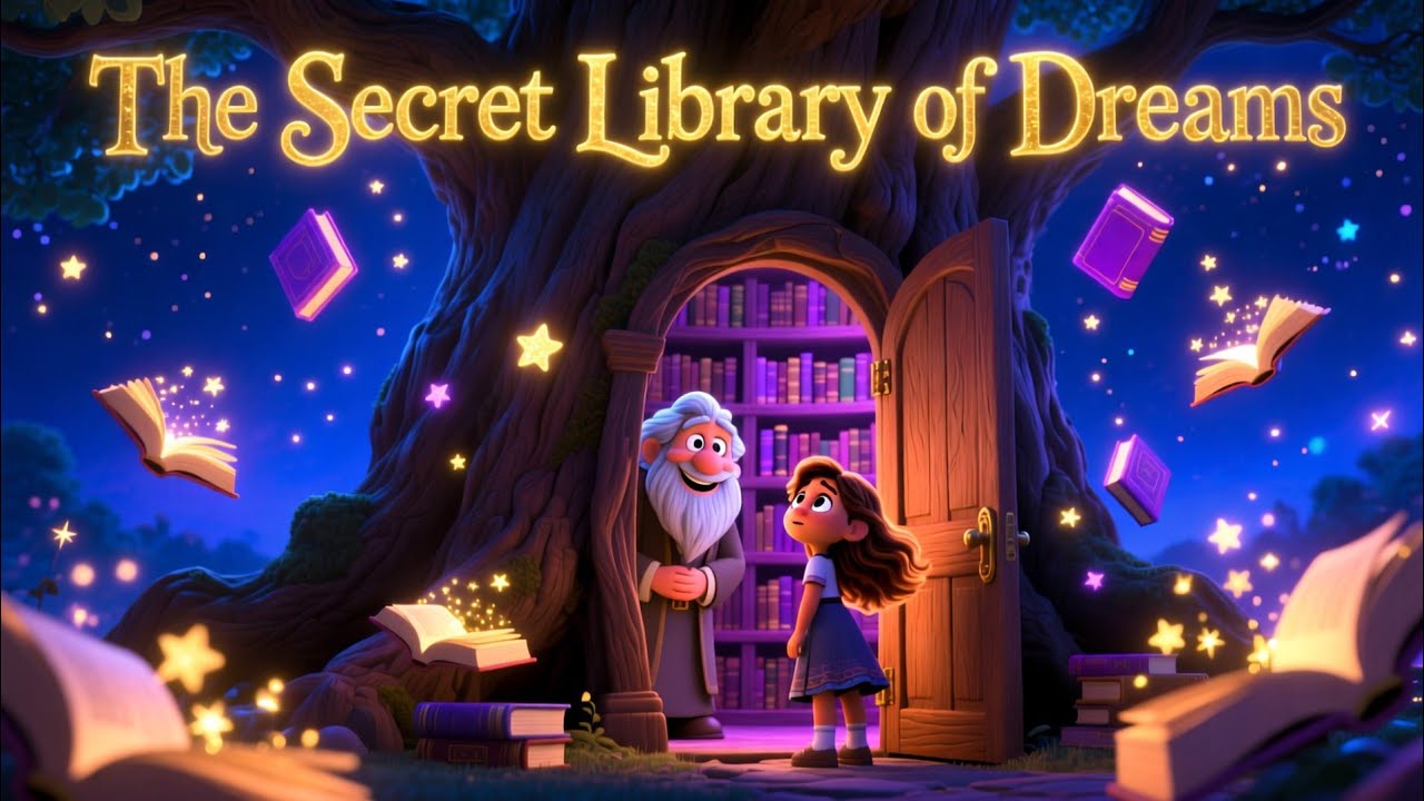 The Secret Library of Dreams | Magical Bedtime Story for Kids 🌙📚 - YouTube