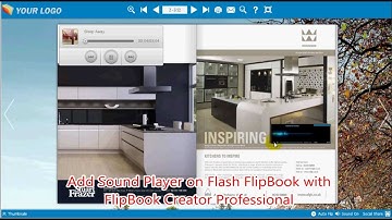 Insert Sound player into flipbook by FlipBook Creator Professional