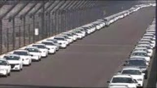Social distancing at Indiana officer's funeral