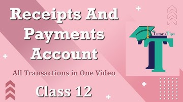 Receipts and Payments account NPO Class 12 - Explained with Animated Examples