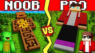 JJ And MIKEY MAZE Build Battle In Minecraft - NOOB VS PRO CHALLENGE - Maizen Parody