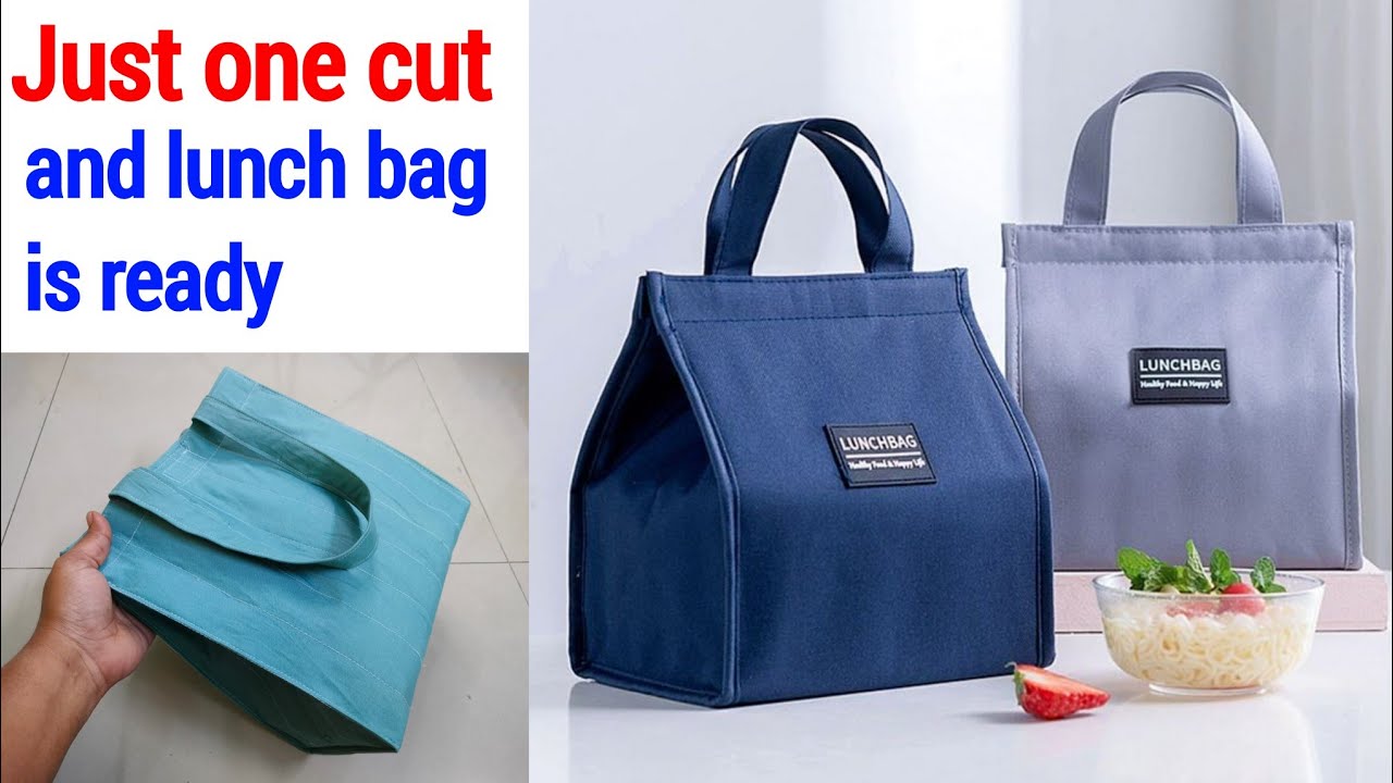 ⭐Lunch box bag making at home/ handbag/ bag cutting and stitching ...