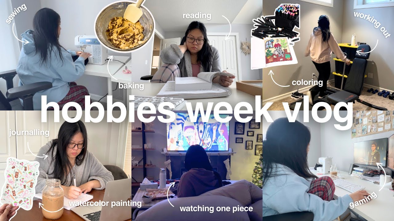 hobbies week vlog, journaling, coloring, baking, gaming, watching one ...
