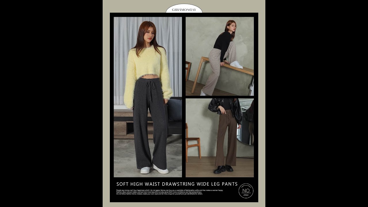 SOFT HIGH WAIST DRAWSTRING WIDE LEG PANTS