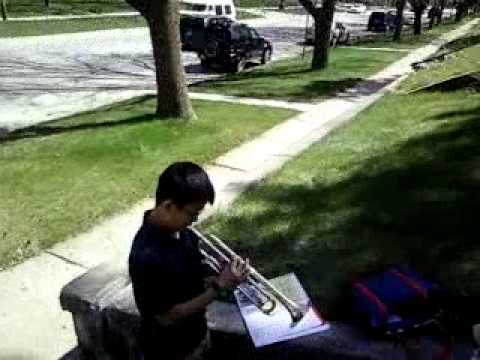 Martin Plays Trumpet After School