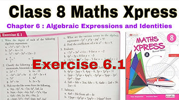 Class 8 Maths Xpress Exercise 6.1 | Class 8 | Maths Xpress | Algebraic Expressions and Identities