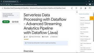 Serverless Data Processing with Dataflow - Advanced Streaming Analytics Pipeline with Cloud Dataflow