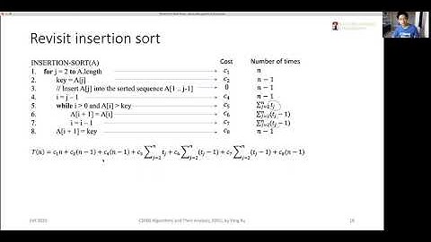 Revisit insertion sort with asymptotic notations