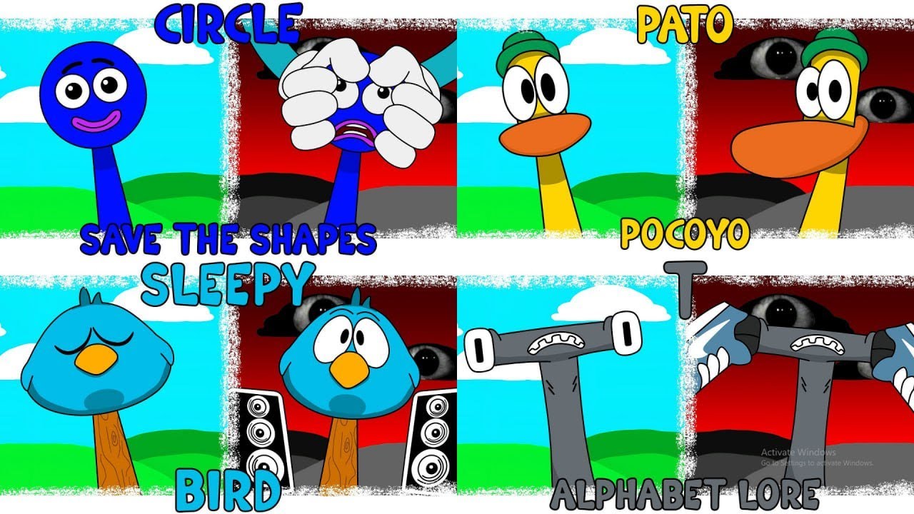 My Sprunki OC: Sleepy Bird, Circle, Pato, T