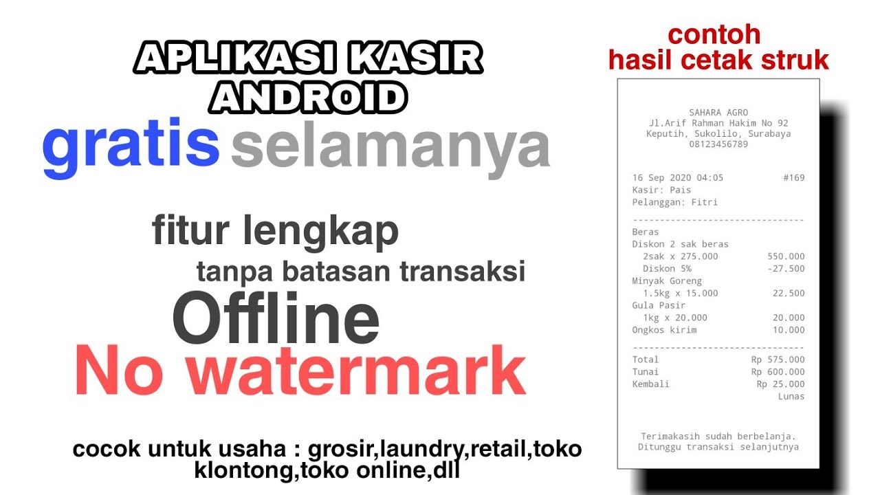 Aplikasi Kasir Android Gratis Kasir Youtube
