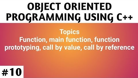 Lecture - 10 Programming with C++ || MSc Computer Science || BCA || MDU Rohtak