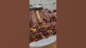 Thumbnail of Happy National bacon day! bacon cake in fondant for delicious sweet birthday cake #bacon #cake