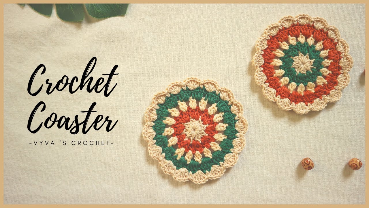 Crochet Coaster| Hướng dẫn móc miếng lót ly hình hoa với phong cách vintage - mẫu #13| Vyvascrochet
