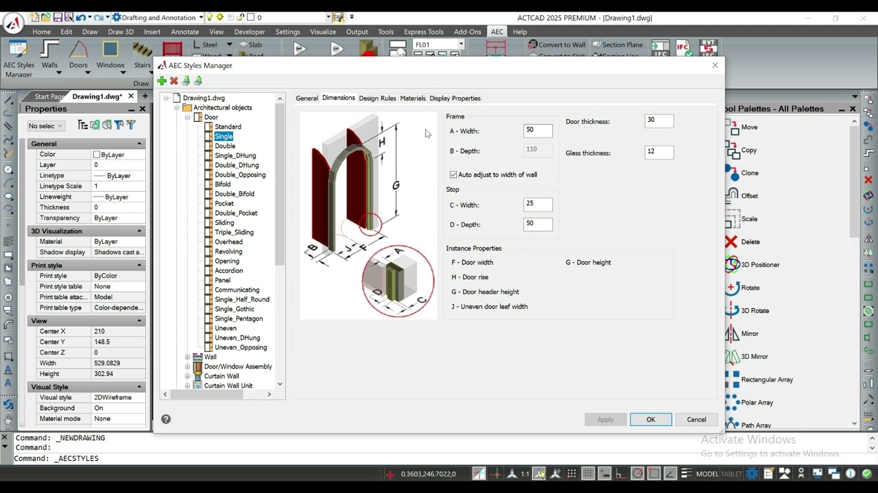 2 Mastering the Basics of Architectural Design Tools with ACTCAD Understanding AEC object Styles