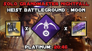 Solo Grandmaster Nightfall - Heist Battleground Moon In 20 Mins - Void Hunter [Destiny 2]