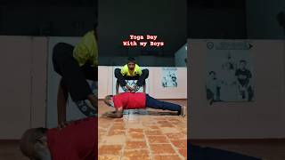 Yoga with my students Praveen and Haresh#gsa#global#silambm#martialarts#academy#internationalyogaday
