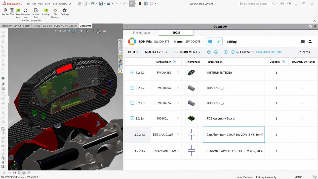 Multi-Disciplinary BOM (MCAD, ECAD, PCB) and ERP Integration
