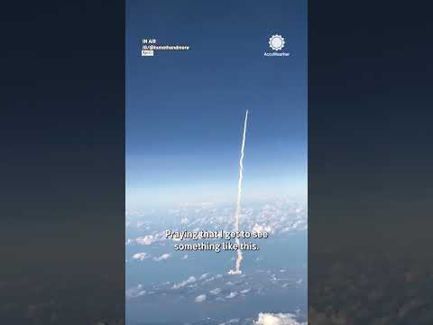 Artemis II Rocket Launch Seen from Plane