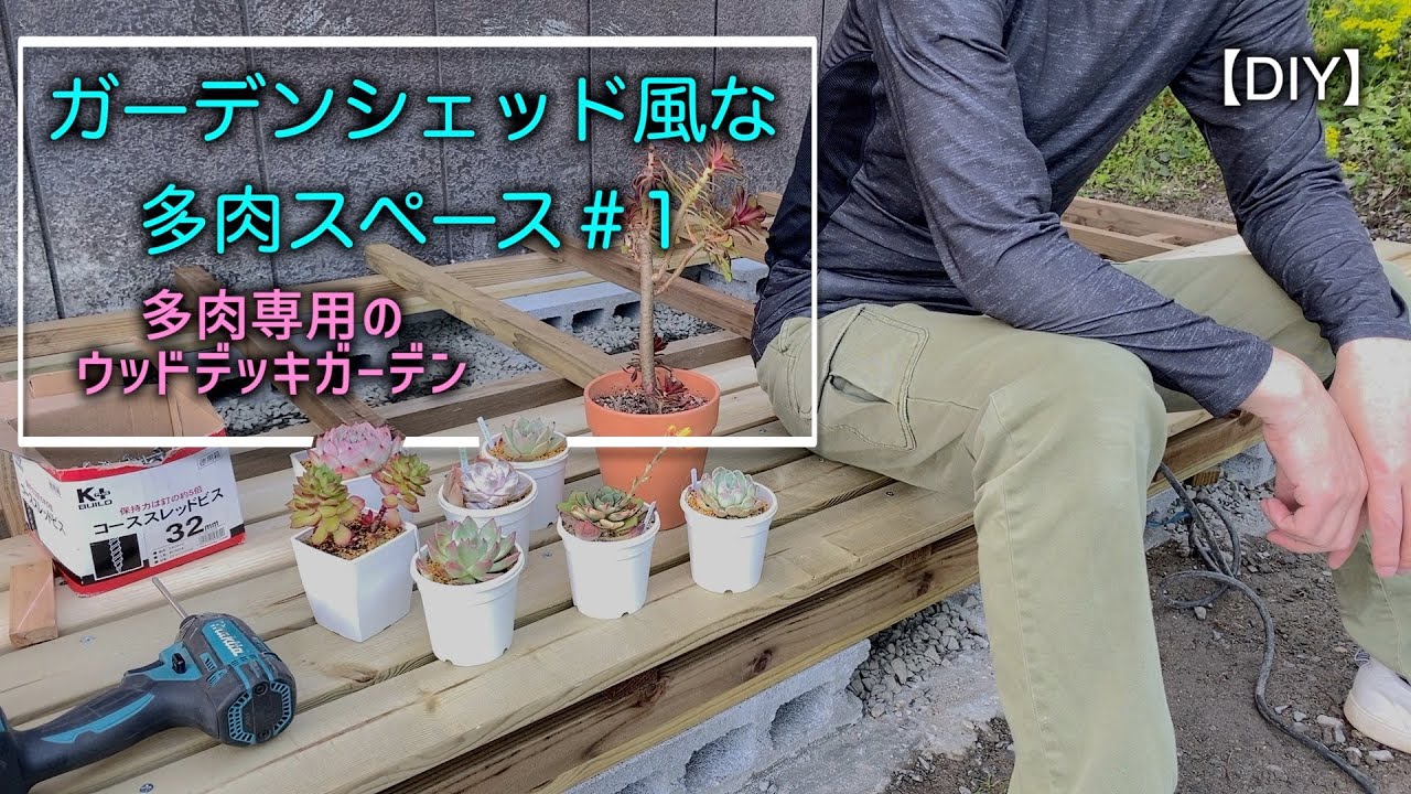 多肉植物/DIY】ガーデンシェッド風な多肉スペースを作る！＃1 多肉棚を