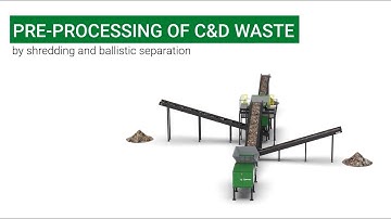 Narrated Overview of C&D Processing with Komptech Terminator shredder and Ballistor separator