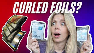 How To UNCURL Foils 😲 #foilarmor #magicthegathering #pokemoncards #tradingcards