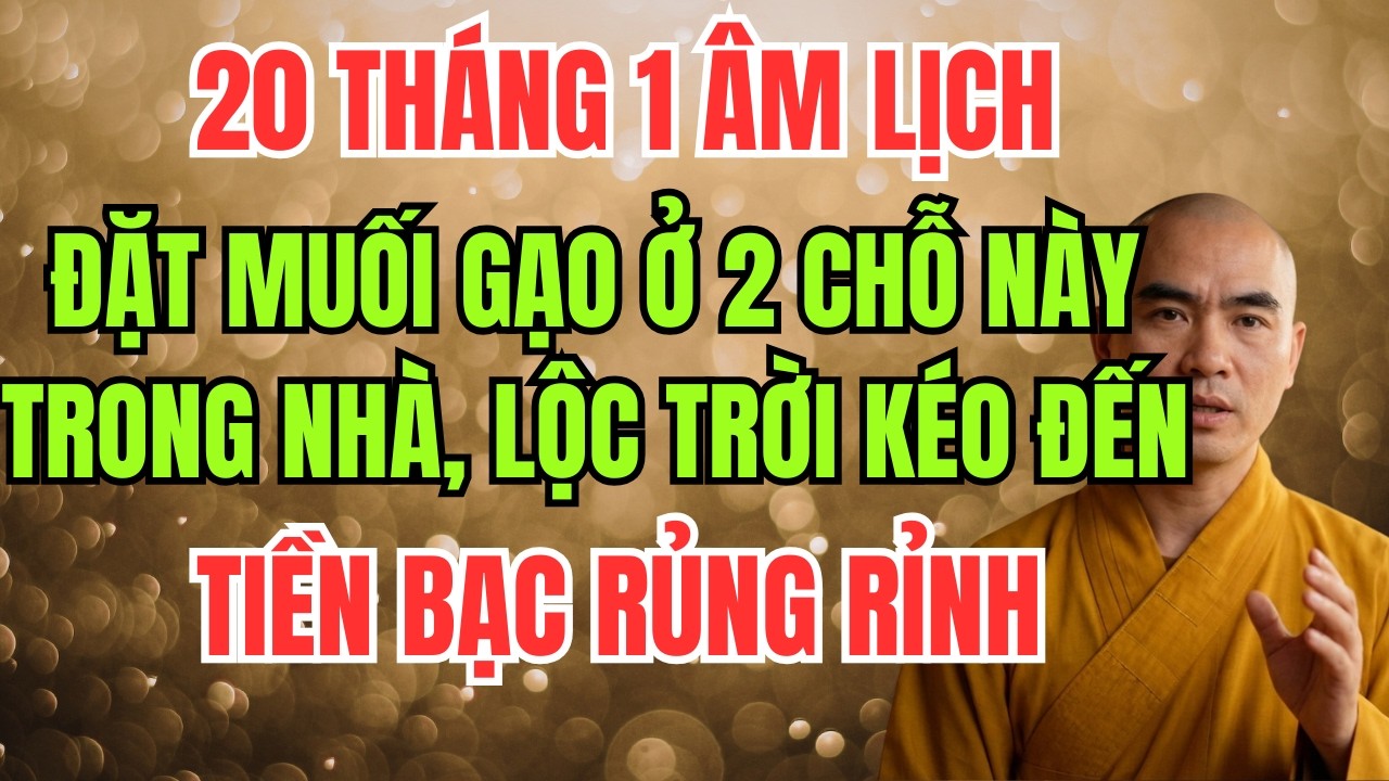 20 THÁNG 1 ÂM LỊCH: ĐẶT MUỐI GẠO Ở 2 CHỖ NÀY TRONG NHÀ, LỘC TRỜI KÉO ĐẾN, TIỀN BẠC RỦNG RỈNH
