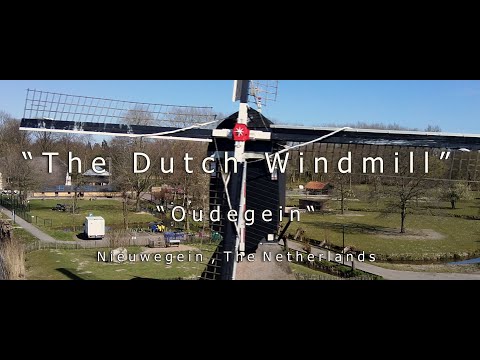The Dutch Windmill "Oudegein" in Nieuwegein The Netherlands by drone.