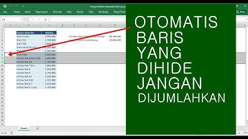 cara menjumlahkan data pada baris dan kolom tersembunyi
