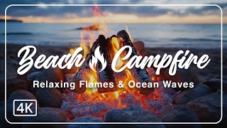 🔥 Beach Campfire | Relaxing Flames & Ocean Waves | No Ads screenshot 5