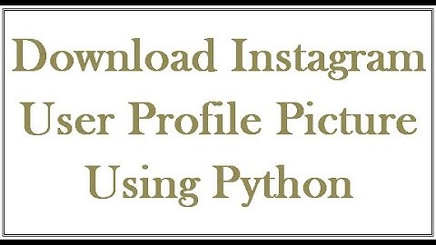 How to download Any User Instagram Profile Picture using Python