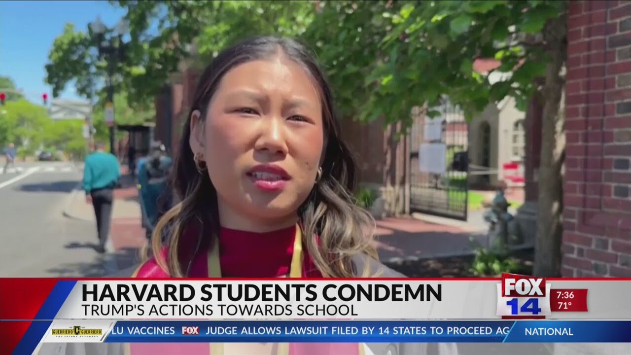 Harvard students speak out against Trump - YouTube
