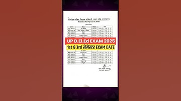 Up D.El.Ed 1st & 3rd Semester Exam Date 2025 | Deled BTC Semester Exam Date Out