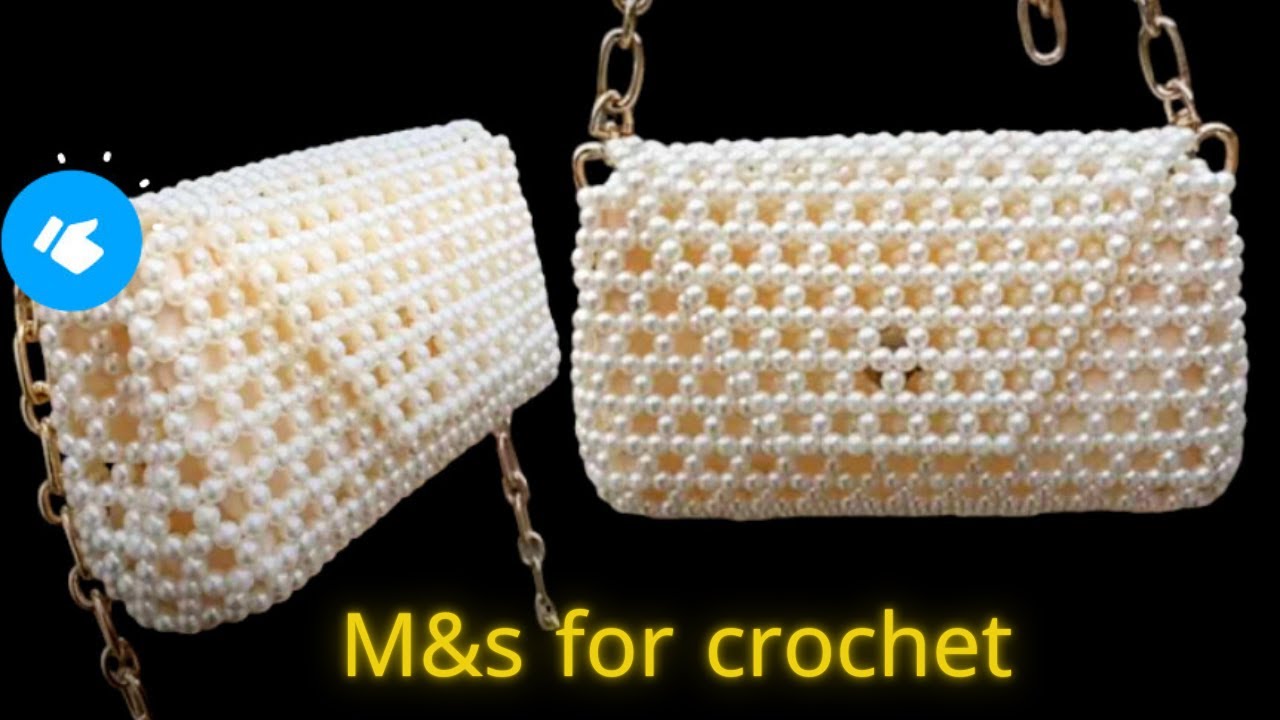 طريقة عمل شنطه خرز بالغرزه السداسيه Trendy hexagon stitch beaded bag