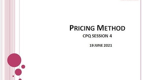 Salesforce CPQ Pricing Method : Session 4
