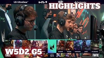 XL vs FNC - Highlights | Week 5 Day 2 S12 LEC Summer 2022 | Excel vs Fnatic W5D2