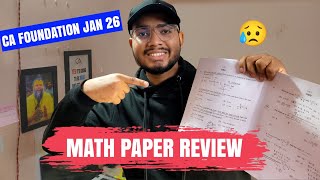 CA Foundation Quantitative Aptitude Paper Review 😥 | Jan 26 Exam | CA Foundation Math