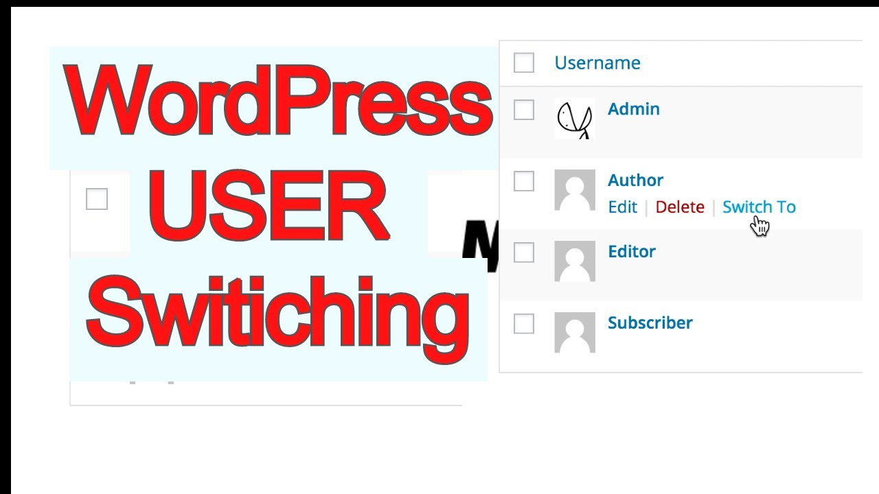 user switching wordpress - wp user switich from admin wordpress - YouTube