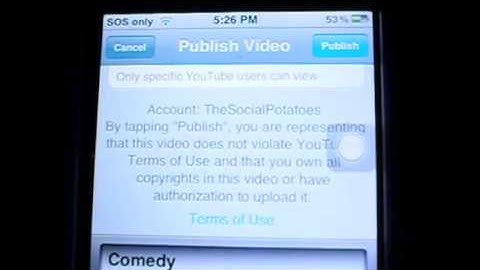 How to upload a Video to Youtube on iPhone/iPad/iPod Touch