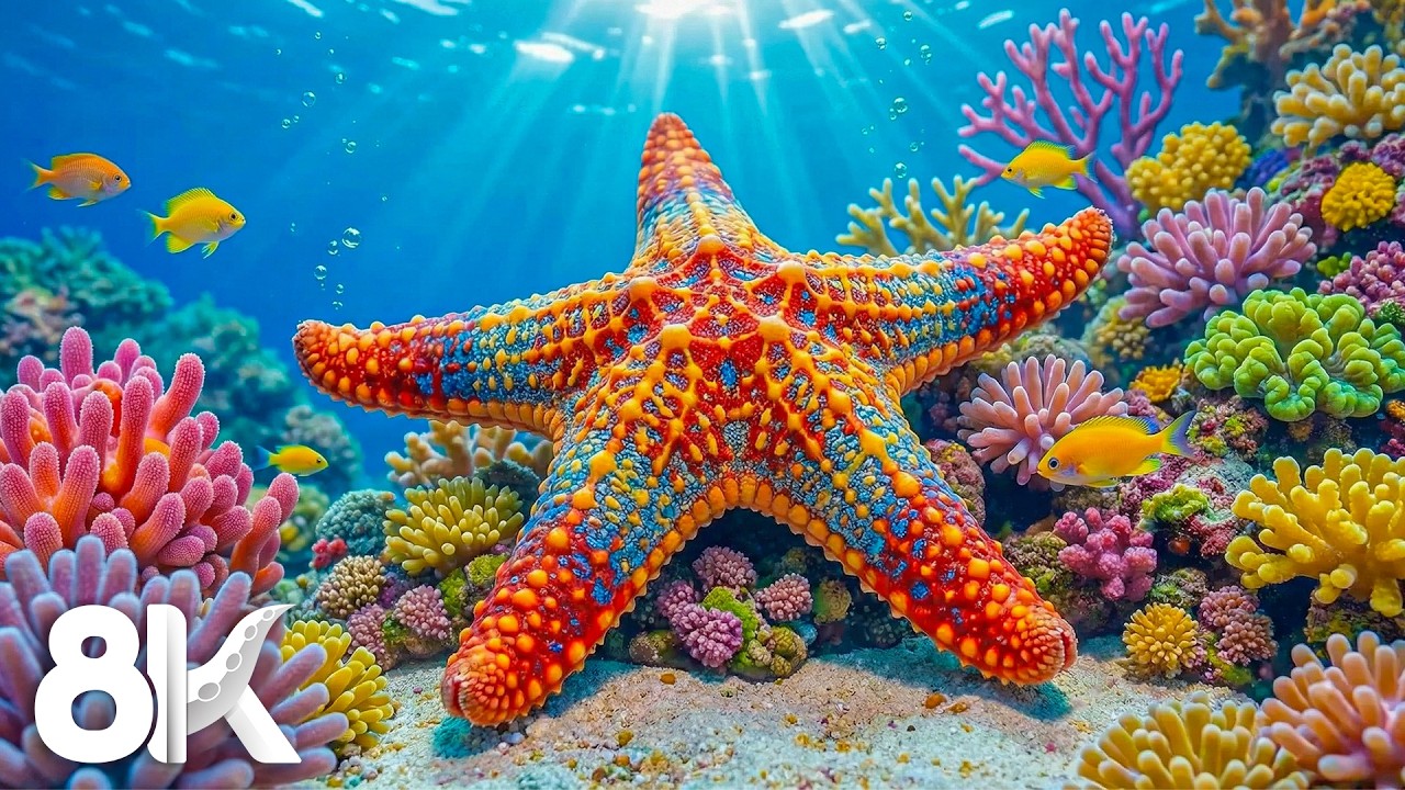 Aquarium 8K UHD 🐠 Beautiful Coral Reef Fish with Ambient Music for Sleep & Relaxation
