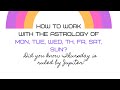 Astrology  how to use the days of the week for success