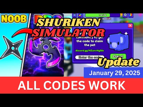 ALL Codes Work* Shuriken Simulator ROBLOX, January 29, 2025