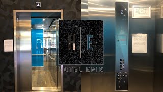 RARE Blue KONE DESIGN EcoDisc Traction Elevator-Hotel EPIK-San Francisco, CA