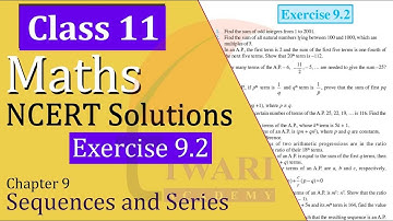 NCERT Solutions for Class 11 Maths Chapter 9 Exercise 9.2