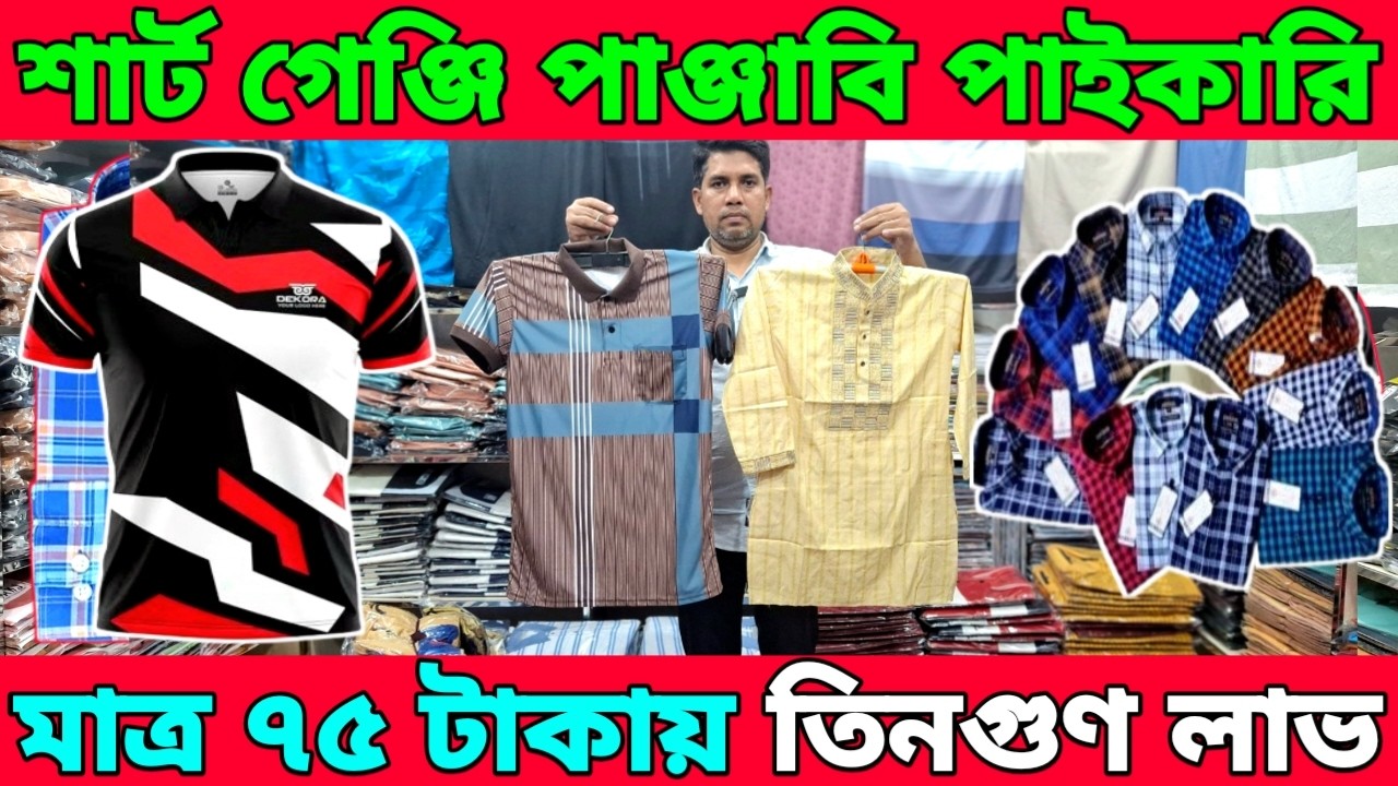 ঈদের এক্সপোর্ট কোয়ালিটি শার্ট গেঞ্জি।চায়না টি শার্ট পলো শার্ট মাত্র ৭৫ টাকা।শার্ট ১১০ টাকা।