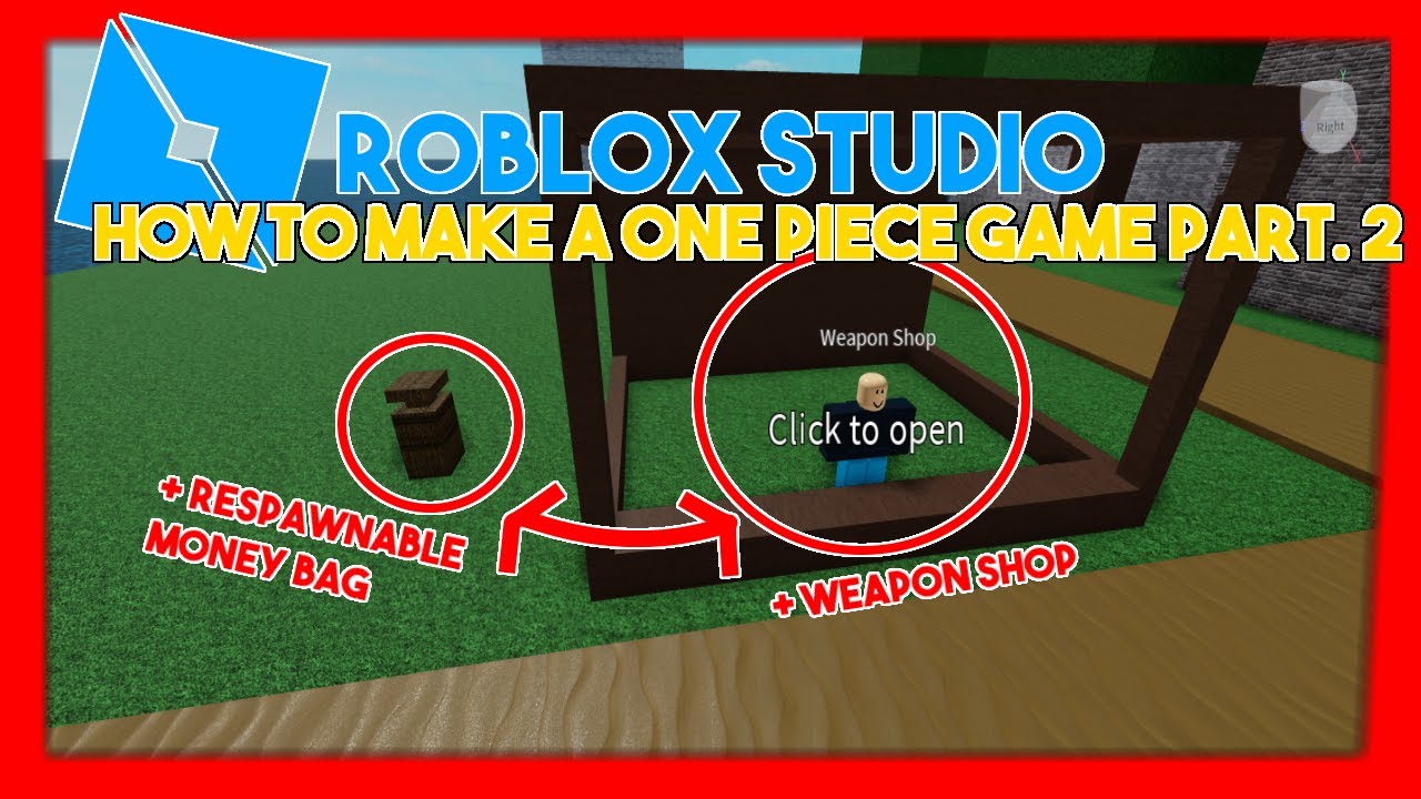 Creating A One Piece Game With Roblox Studio Part 2 Starter Island Shop Beli Youtube - roblox moneybag