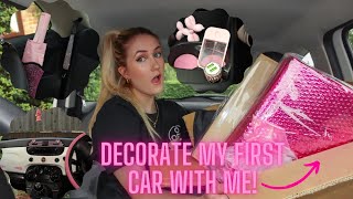 DECORATING MY FIRST CAR  *HUGE* SHEIN HAUL (pink theme, accessories) *car makeover*|Claudia Greiner