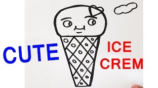 ice cream cone drawing draw clipartmag