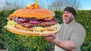 Mega Huge Burger With Signature Cheese Sauce! The Taste Will Amaze You!