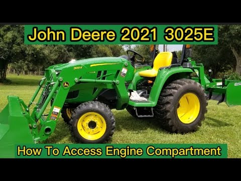 How To Access Engine Compartment On 21 John Deere 3025e Tractor Access Battery And Fuse Box Youtube