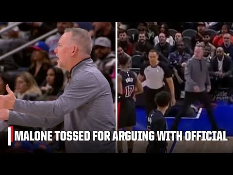 Michael Malone EJECTED after brief spat with Curtis Blair | NBA on ESPN